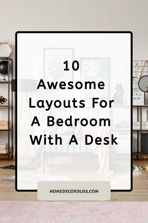 A bedroom is a place designed for comfort and relaxation. However, it’s becoming increasingly popular to position a desk in this room as well. Having a desk in the bedroom makes it easy to have both a workspace and a place for comfort in one room. There’s no doubt that desks can positively contribute to […] Bedroom Layout Ideas With Desk, Bedroom With A Desk, Desk In The Bedroom, Bedroom Layout Ideas, Desk Nook, Desk Layout, Bedroom Layout, Wallpaper Walls Decor, Bedroom Desk