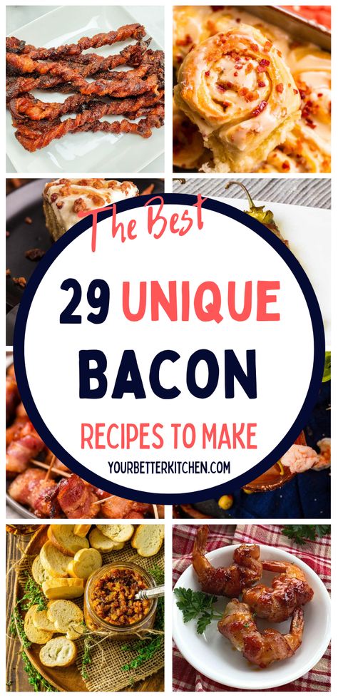 Bacon Bits Recipes Breakfast, Recipes With Cooked Bacon, Pepper Bacon Recipes, Bacon Wrapped Ideas, Bacon Presentation, Bacon Themed Food, Bacon Themed Party, Recipes With Bacon Crumbles, Bacon Appetizers Parties Food