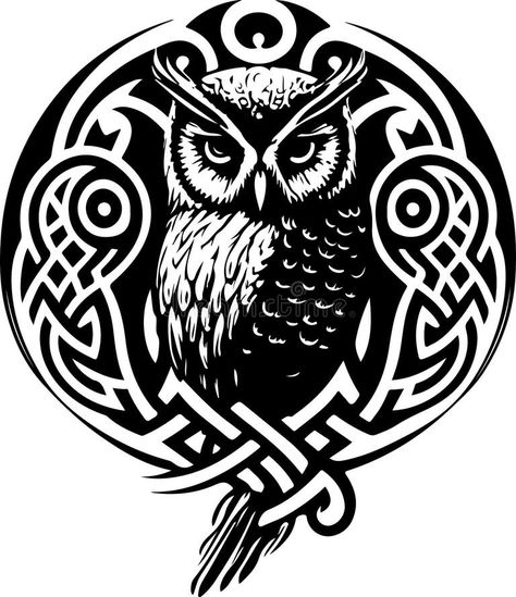 Tattoo Owl Stock Illustrations – 9,403 Tattoo Owl Stock Illustrations, Vectors & Clipart - Dreamstime - Page 5 Owl Stencil Templates, Owl Tattoo Stencil, Celtic Owl Tattoo Design, Celtic Owl Tattoo, Owl Stencil, Tattoo Owl, Wildlife Drawing, Celtic Owl, Cute Owl Tattoo