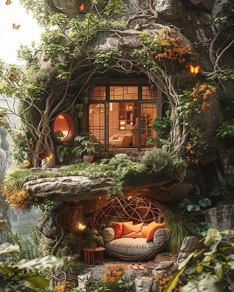 Cozy corners, nestled dreams 🍃✨ . . . . . #homedecor #decor #interior #midjourneyinterior #midjourney #midjourney #midjourneyart #surreal #architecture #conceptart #midjourneyarchitecture #interiordesign #butterfly #birdnest #nest #forest #birds #birdhouse Surreal Architecture, Forest Birds, Gothic Dollhouse, Fairytale Cottage, Apartment Room, Cozy Corner, Anime Life, Birdhouse, Bird Houses