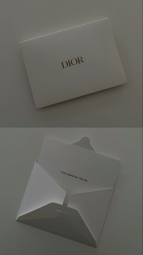 Luxury Voucher Design, Dior Invitation Card, Dior Gift Card, Warranty Card Design, Dior Invitation, Dior Envelope, Envelope Design Inspiration, Dior Her, Fashion Invitation