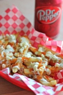 Buffalo Ranch Fries Buffalo Ranch Fries, Ranch Fries, Cheesy Fries, Buffalo Recipe, Buffalo Ranch, Homemade French Fries, Fries Recipe, Ranch Dressing, The Ranch