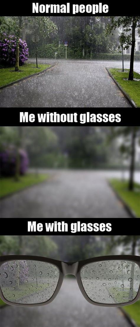 It's Not Easy Being Short-Sighted People With Glasses, Glasses Funny, Normal People, Water Spots, Wearing Glasses, Life Story, Funny Meme, Bones Funny, So True