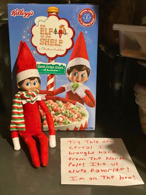 Elf Cereal Ideas, Elf On The Shelf Cereal Ideas, First Day Elf On The Shelf Ideas, Elf On The Shelf Cereal, Elf Ideas Easy, Elf Games, Diy Christmas Decorations For Home, Awesome Elf On The Shelf Ideas, Elf Activities