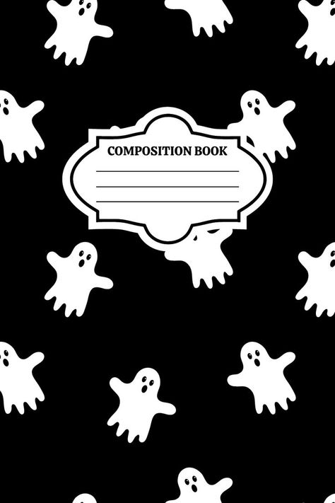 Black and White Ghost Notebook Halloween Notebook, Self Care Bullet Journal, Composition Book, Composition Notebook, Ghost Halloween, Halloween Ghost, The Taste, Halloween Ghosts, Autumn Leaves