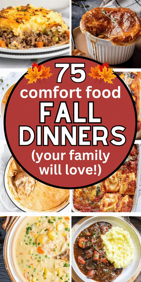 Ez Dinner Ideas, Family Fall Dinners, 30 Minute Fall Dinners, Fun Family Food Ideas, Healthy Dinner For Sick People, Sunday Dinner Comfort Foods, Comforting Dinner Ideas, Hearty Easy Dinner, Winter Family Recipes