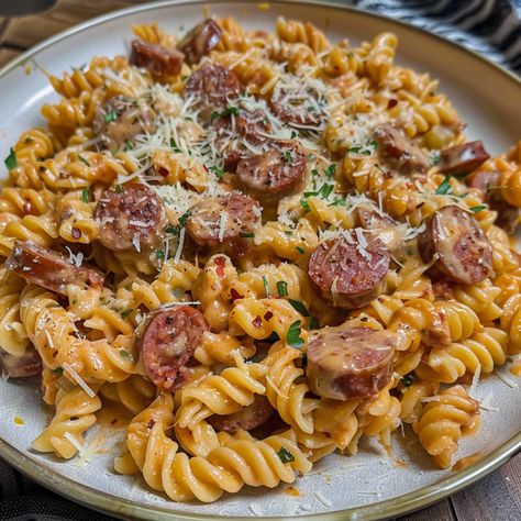 Creamy Smoked Sausage Pasta, Pasta Entrees, Chicken Divan Recipe, Smoked Sausage Pasta, Kielbasa Recipes, Kielbasa Sausage, Sausage Pasta, Kielbasa, Smoked Sausage