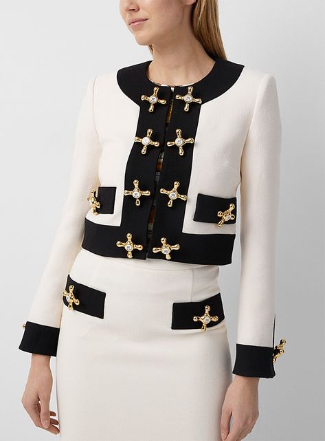 Aesthetic Wear, Creative Aesthetic, Blazer Designs, Ivory White, Tops For Women, Coats Jackets Women, Fashion Magazine, Moschino, Designing Women