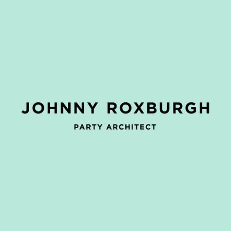 Logotype for UK party planner Johnny Roxburgh by graphic design studio Bunch. Green Brand Identity, Uk Party, Brand Monogram, Trendy Logos, Clothing Brand Logos, Logo Design Process, Graphic Design Studio, Graphic Design Studios, Design Luxury