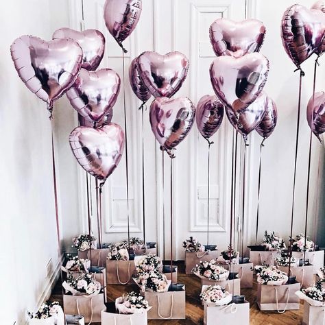 Simple and beautiful idea for a bridesmaids proposal or to surprise the bride the morning of her big day 💖 Tap to shop the heart balloons… Bridesmaids Proposal, Balloons Wedding, Bridesmaid Boxes, Baby Shower Supplies, Shower Supplies, Bridesmaid Box, Wedding Proposals, Bridal Party Proposal, Bridesmaid Proposal Box