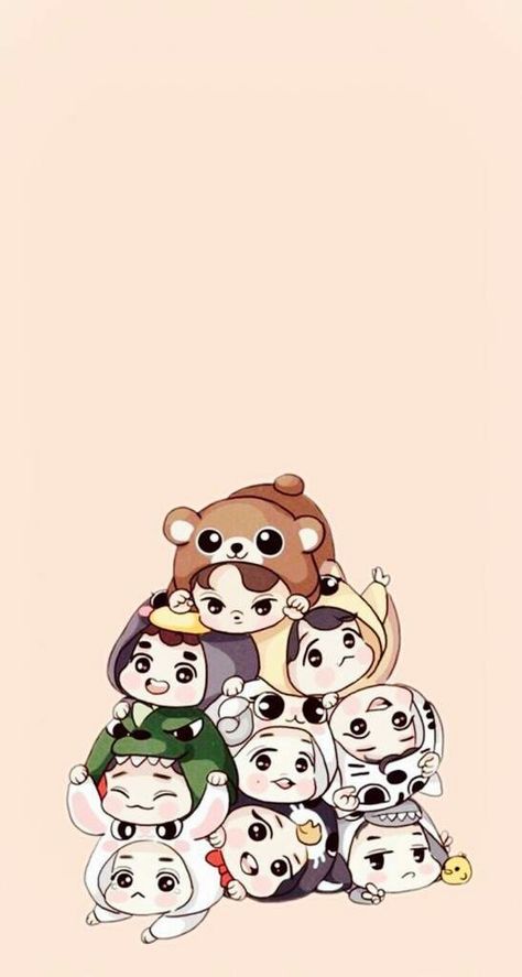 Exo Chibi Wallpaper, Exo Cartoon Wallpaper, Exo Fanart Wallpaper, Exo Cartoon, Exo Chibi Fanart, Exo Logo, Exo Anime, Exo Stickers, Exo Background