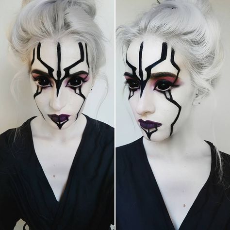 Joocifer on Instagram: “DAY 7: SITH! . . .#makeup #makeuplove #lashes #makeupchallenge #challenge #28daysofmakeup #goth #pastelgoth #pastel #glitter #highlight…” Sith Makeup, Warrior Makeup, Sith Costume, Sith Cosplay, Star Wars Makeup, Demon Makeup, Futuristic Makeup, Ideas Maquillaje, Alien Makeup