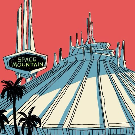 Space Mountain Pictures, Disneyland Background, Disneyland Concept Art, Notion Pictures, Disneyland Artwork, Disney Space Mountain, Disneyland Fantasyland Aesthetic, Toontown Disneyland, Disneyland Images