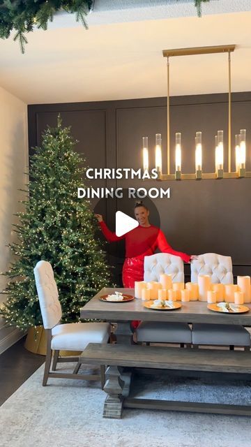 Kristin Miller | Creator | Dallas, TX on Instagram: "Let’s decorate the dining room for christmas with @homedepot🎄Comment “cozy” to get all these items sent directly to your DMs! #HomeDepotPartner It’s never too early to start planning your christmas decor! The Home Depot made all of my christmas dreams true and i’m so excited I got my hands on the viral christmas tree, it was worth the wait! 
•
•
#HolidayYourWay #christmasdecor #christmastree #diningroom #christmasideas #christmasparty" Christmas Tree In Dining Room, Dining Room Christmas Tree, Christmas Dining Table Decorations, Dining Table Decorations, Small Terrarium, Christmas Dining Table, Christmas Dining Room, Organic Elements, Amazing Decor