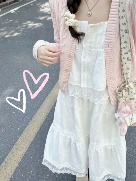 Sawakocore Outfit, Igari Outfit Aesthetic, Cute Japanese Outfits Casual, Coquette Outfit Ideas Aesthetic, Shojo Fashion, Shoujo Girl Outfit, Sawako Outfit, Sawako Core, Shoujo Outfits