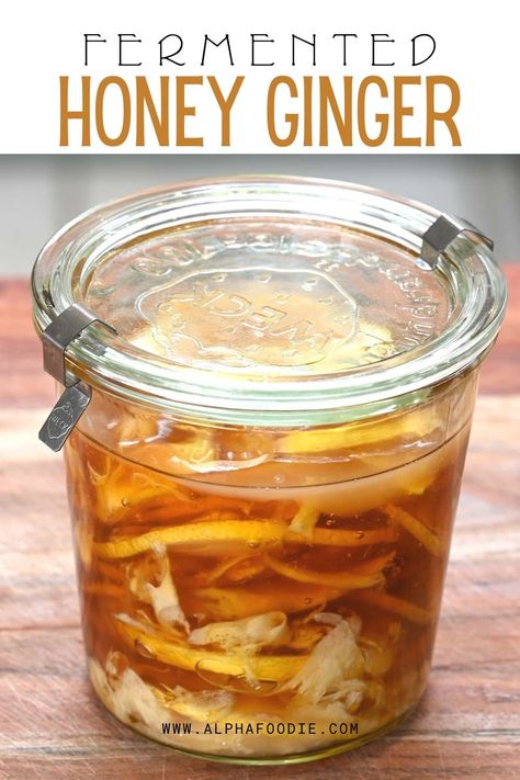 Fermenting For Beginners, Ginger Infused Honey, Ginger Tincture, Fermented Ginger, Cultured Vegetables, Fermented Vegetables Recipes, Ginger And Lemon, Fermented Honey, Fermented Veggies