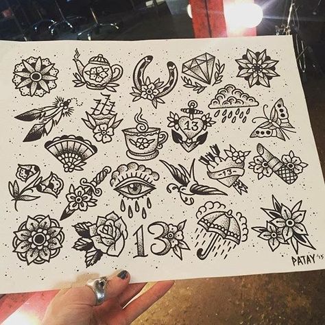 Traditional Tattoo Filler, Flash Art Tattoos, Tattoo Filler, 13 Tattoos, Tattoo Old School, Kunst Tattoos, Traditional Tattoo Sleeve, Tattoos Geometric, Old School Tattoo Designs