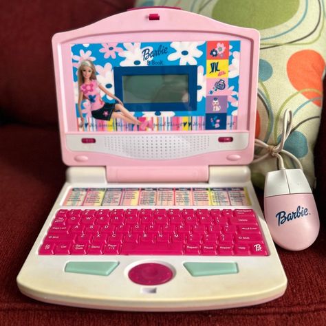 RARE y2k Vintage Barbie Learning Laptop | Mercari Games With Prizes, Barbie Laptop, Nostalgia Toys, 2000 Barbie, Kids Computer, High End Makeup, 90s Childhood, 90s Nostalgia, Popular Books