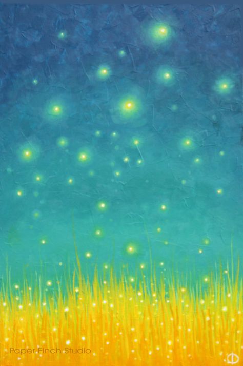 Flying Lanterns, Projector Art, Firefly Photography, Firefly Painting, Nagomi Art, Modern Acrylic Painting, Kids Canvas Art, Soft Pastel Art, Deer Painting