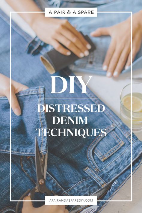 Distressing Denim Jacket Diy, Distressed Denim Jacket Diy, Denim Techniques, Diy Distressed Jeans, Distressed Outfit, Jean Jacket Diy, Diy Ripped Jeans, Jacket Diy, Diy Denim Jacket