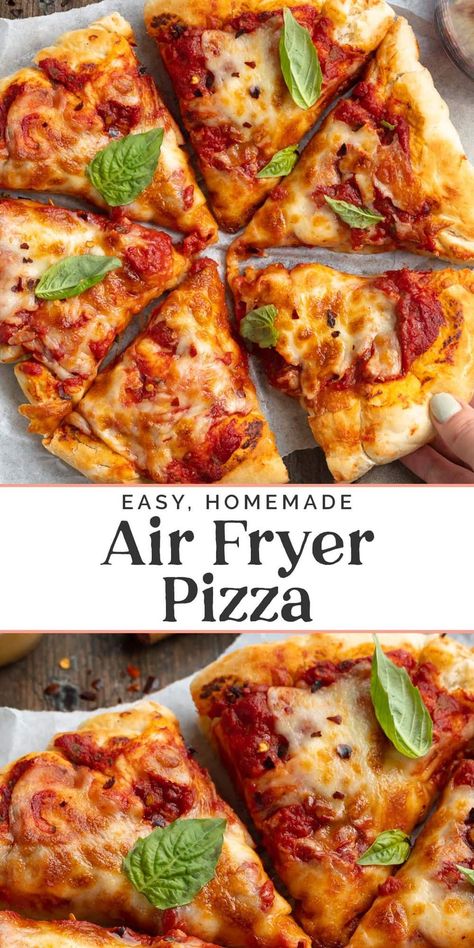 Airfryer Pizza, Pizza Air Fryer, Pizza In Air Fryer, Cooking Homemade Pizza, Make Pizza At Home, Air Fryer Pizza, 40 Aprons, Pizza Lunch, Pizza At Home