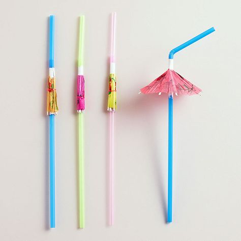 Umbrella Straws | 23 Straws for Summer Sippers Poolside Ideas, Outdoor Movie Theater, Hawaiian Party Theme, Treat Bar, Colorful Umbrellas, Paper Umbrellas, Cost Plus World Market, Outdoor Movie, Summer Entertaining