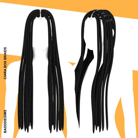 CIARA BOX BRAIDS by BADDDIESIMS - The Sims 4 Download - SimsFinds.com Sims 4 Cc Fulani Braids, Sims 4 Cc Black Hair Braids, Sims 4 Cc Hair Box Braids, Box Braids Sims 4 Cc, Ts4 Braids Cc, Sims Braids, Sims 4 Box Braids Cc, Braids Sims 4 Cc, Sims 4 Braids