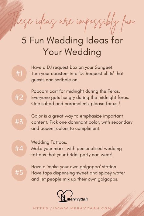 5 Fun Ideas During Your Wedding Indian Wedding Planning Tips, Budget Indian Wedding Ideas, Innovative Wedding Ideas, Indian Wedding Fun Ideas, Indian Engagement Ideas Fun, Wedding Games Indian, Indian Wedding Ideas On A Budget, Fun Indian Wedding Ideas, Indian Engagement Decorations