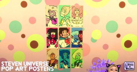 9 different posters for Steven Universe fans! Artist: [i-heart-link] *Base game compatible  Download Sims 4 Steven Universe, Sims 4 Cc Steven Universe, Sims4 Furniture, Mods Ts4, Harajuku Male, Sim4 Cc, Sims 4 Clutter, Sims 4 Bedroom, Queen Poster