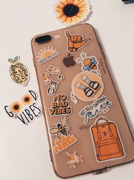 @bhavyaanoop - phone case #stickers #happy #retro #trendy #phonecase #clearcase #clear #yellow #birkenstock #kanken Carcase Iphone, Tumblr Phone Case, Phone Case Inspo, Diy Iphone Case, Phone Case Ideas, Macbook Skin, Dog Fashion, Mac Book, Pop Socket