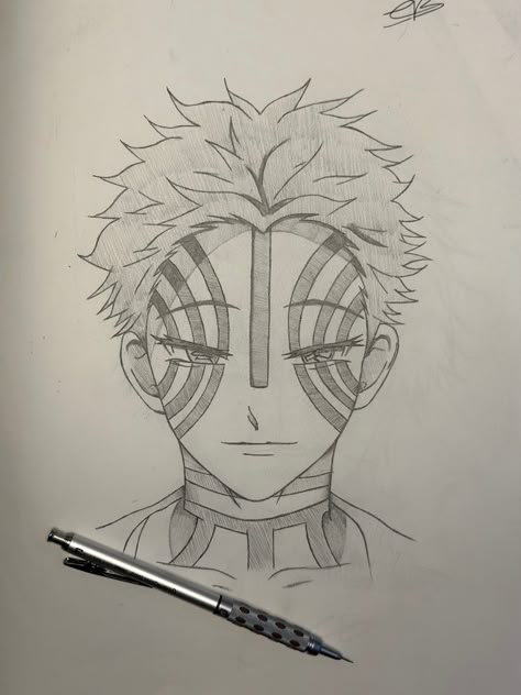 Cute Demon Slayer Drawings Easy, Akaza Drawing Easy, Anime Doodles Simple Demon Slayer, Inosuke Drawing Easy, Easy Manga Drawings For Beginners, Demon Slayer Drawing Sketch Easy, Akaza Drawing Sketch, Demon Slayer Sketch Easy, Easy Demon Slayer Drawings