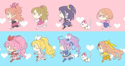 Chibi Running, Suite Precure, Running Pose, Pixel Art Tutorial, Twitter Banner, Cute Anime Chibi, Japanese Cartoon, Literature Club, Cool Poses