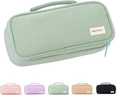 Amazon.com: EASTHILL Large Capacity Pencil Case Pen Pouch Organizer Canvas Pencil Bag with Handle School Supplies for Teen Girls-Green : Arts, Crafts & Sewing School Pencil Case, Cute Pencil Case, Pen Pouch, Pencil Bag, Pouch Organizer, Sewing Organization, Custom Stationery, Supplies Organization, Pencil Bags