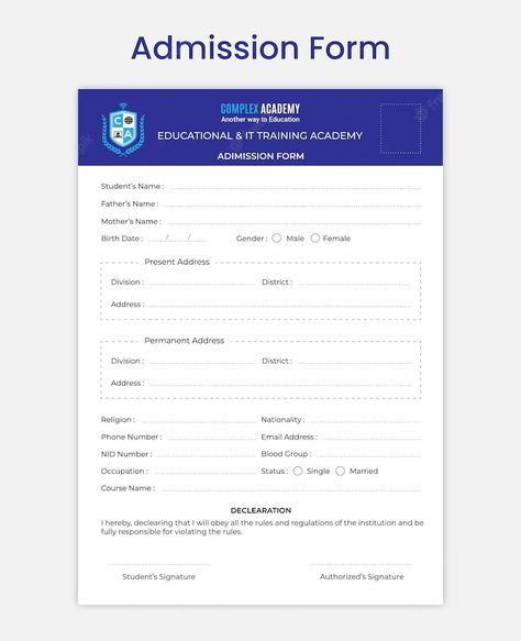 Premium Vector | Vector admission form, illustration of application form, registration form, registration form online, Application Format For School, Form Layout Design, Admission Form Format, Registration Form Design Templates, Admission Form Design, Form Design Layout, Application Form Design, Registration Form Design, School Admission Form