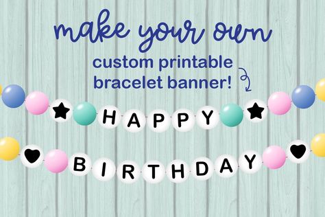 Calling all Swifties! Transform your space with a DIY Taylor Swift-inspired friendship bracelet banner. From parties to room styling, let's bring that Swiftie charm into our crafting adventures! 🌟 #TaylorSwiftFans #CraftyDecor Taylor Swift Cards Ideas, Taylor Swift Birthday Banner, Taylor Swift Free Printables, Taylor Swift Printable, Taylor Swift Banner, Taylor Swift Birthday Party Ideas, Free Printable Banner, Monogrammed Stationery, Taylor Swift Party