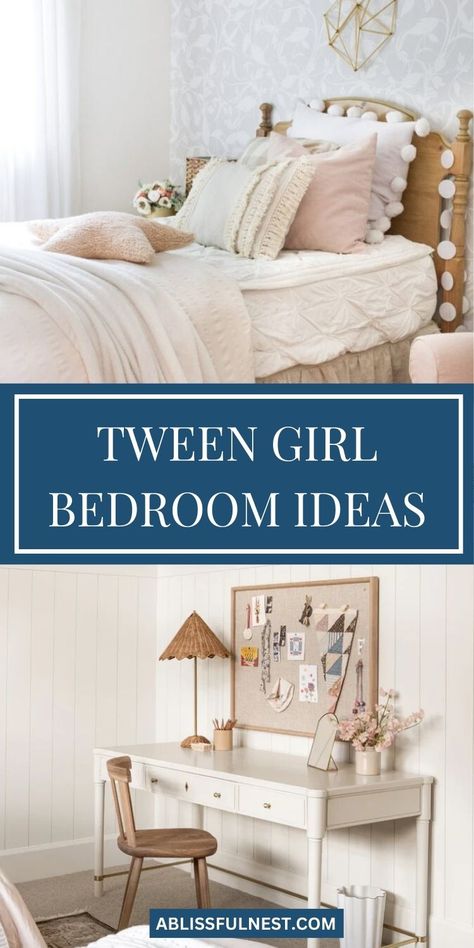 Transform your tween’s room with fresh ideas that combine fun and functionality. These tween girl bedroom ideas offer plenty of inspiration to create the ultimate space for studying, relaxing, and entertaining. Consider playful accents and vibrant colors that show off her unique style. It’s a great opportunity to design a room she’ll feel proud of! #tweengirlbedroomideas #bedroominspo #girlsroom Small Girls Bedroom Layout, Preteen Bedrooms Girl, Elementary Girl Bedroom, Older Girls Bedroom Ideas, Shared Teen Room, Preteen Girls Bedroom Ideas, Girls Room Bedding, Girls Bedroom Paint Colors, Room Ideas For Teen