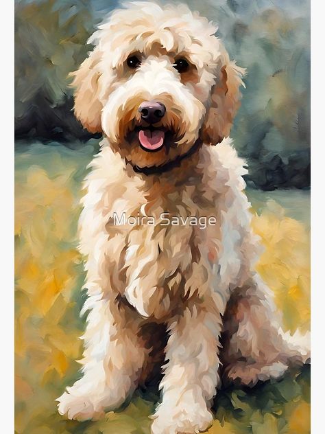 "Blonde Labradoodle Doodle Dog" Art Print for Sale by Moira Savage | Redbubble Labradoodle Painting Easy, Blonde Labradoodle, Labradoodle Painting, Doodle Dog Art, Portrait Art Inspiration, Dog Painting Ideas, Labradoodle Art, Bichon Poodle, Dog Line Drawing