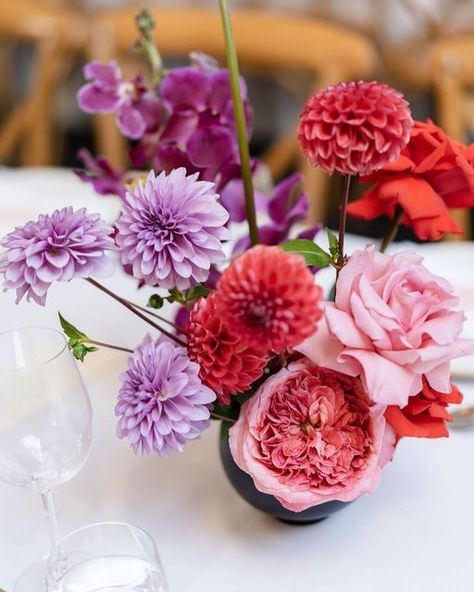 Tegan O'Brien : Floral Design and Styling on Instagram: "Purple, red and pink. A match made in heaven. ⁠ Photographer: @saltatelier_wedding Venue: @thecentennialhomestead ⁠ ⁠ ⁠ ⁠ ⁠ ⁠ ⁠ ⁠ ⁠ ⁠ ⁠ #thelillipillian #hellomay #centennialhomestead #centennialhomesteadweddings #sydneyflowers #sydneyflorist #sydneyweddingflowers #australianflowers #tableflowers #tablearrangements #weddingtable #weddingdetails #floralstyling #floralstylist #weddingstyle #sydneyweddingstylist #flowerarragement #wedd Red Pink Purple Blue Wedding, Red Orange Purple Pink Wedding, Lilac And Red Wedding, Purple And Red Wedding, Christmas Host, Red And Purple Wedding, Planner Images, Red And Purple Flowers, Cream Wedding Flowers