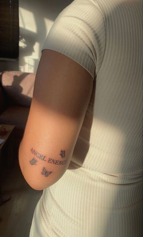 Angel Energy Tattoo, Energy Tattoo, Angel Energy, Bone Tattoos, Mini Tattoo, Collar Bone Tattoo, Mini Tattoos, Tattoo Quotes, Angel