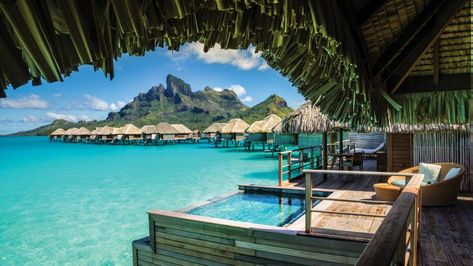 Tahiti Honeymoon, Cheap Honeymoon Destinations, Cheap Honeymoon, Trip To Bora Bora, Four Seasons Bora Bora, Bora Bora Honeymoon, Bora Bora Resorts, Water Bungalow, Best Honeymoon Destinations