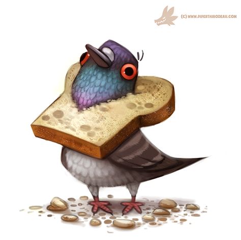 Daily Paint #1017. Bread Head by Cryptid-Creations on DeviantArt ★ Find more at http://www.pinterest.com/competing/ Bread Head, Cute Pigeon, 캐릭터 드로잉, Daily Painting, Animal Sketches, Arte Animal, Bird Illustration, Cute Animal Drawings, Creature Design