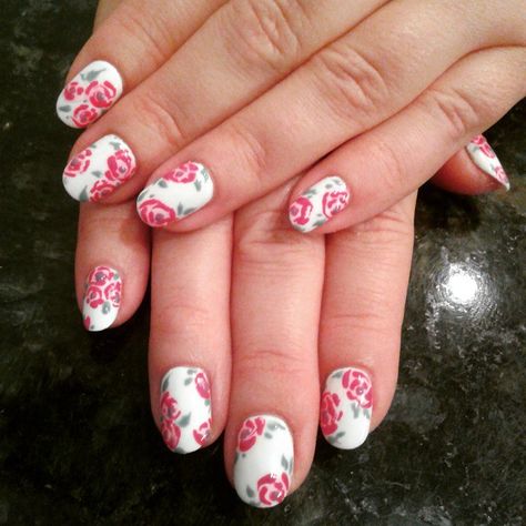 2015 Kentucky Derby rose gel manicure nails annie@ studio fifty fifty Kentucky Derby Nail Art, Kentucky Derby Nails Art, Derby Nails Kentucky, Kentucky Derby Nails, Derby Nails, Axolotl Nails, Kentucky Derby Attire, Derby Attire, Art Nail Designs