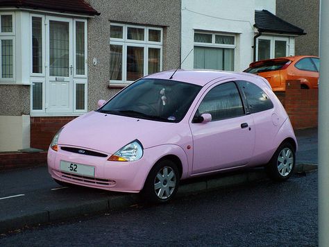 Vintage Thrift Stores, First Time Driver, Ford Fiesta St, Ford Ka, Car Goals, Pink Collection, Pink Car, First Car, Cute Cars