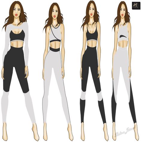 Digital illustration Photoshop Sports Wear Illustration Sketch, Sportswear Fashion Illustration, Active Wear Fashion Illustration, Sports Wear Fashion Illustration, Sports Fashion Illustration, Sports Fashion Design, Silk Dress Design, Fashion Illustration Poses, Sports Wear Fashion