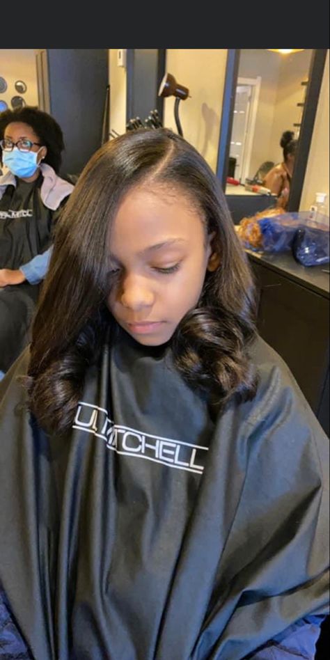 Kids Silk Press, Pressed Natural Hair, Silk Press Natural Hair, 2023 Hair, Kid Styles, Girls Natural Hairstyles, Girls Braids, Silk Press, Baby Hair