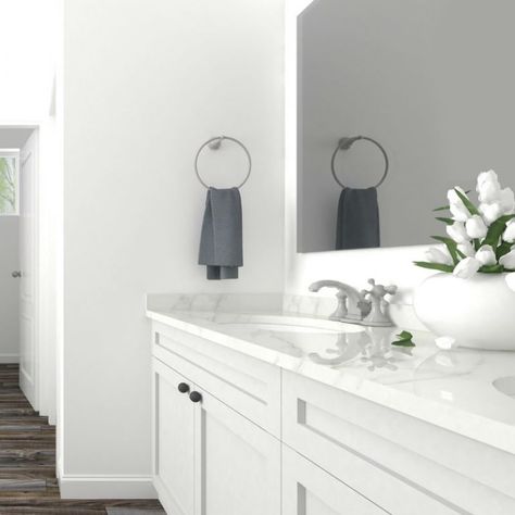 Towel Bar Height for Bathrooms, Solved | Bob Vila Bathroom Vanity Towel Holder, Toilet Towel Holder, Height Of Towel Bar In Bathroom, Where To Put Towel Bars In Bathroom, Where To Hang Towel Ring In Bathroom, Bathroom Hand Towel Placement, Where To Place Towel Bars In Bathroom, Towel Placement In Bathroom, Bathroom Towel Ring Placement