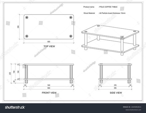 Table Sketch, Tea Table Design, 2 Coffee Tables, Coffee Table Plans, Coffee Table Size, Coffee Table Furniture, Working Drawing, Drawing Table, Geometric Drawing