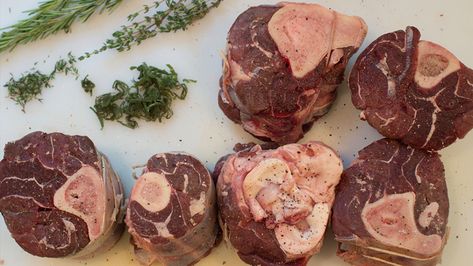 Braised Venison Shanks Osso Buco Recipe Deer Shank Recipe, Venison Osso Bucco Recipe, Venison Osso Bucco, Hunting Meals, Venison Shank, Braised Venison, Osso Bucco Recipe, Osso Buco Recipe, Deer Recipes