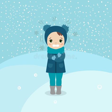 Cold weather girl. Freezing and shivering young girl on winter cold. Cartoon sty #Sponsored , #Paid, #AFFILIATE, #girl, #Cold, #shivering, #Freezing Winter Landscape Illustration, Cold Cartoon, Spongebob Iphone Wallpaper, Snow Illustration, Weather Crafts, Cold Girl, Freezing Weather, Snowy Weather, Person Drawing