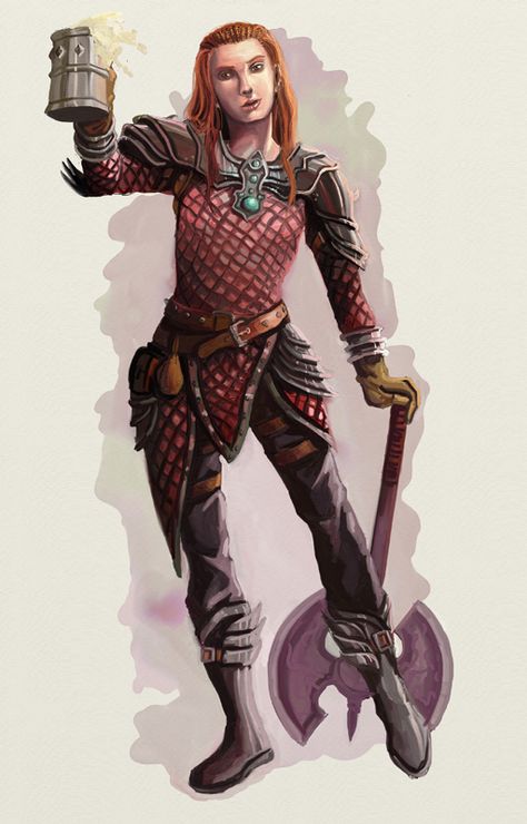 DnD Monday 14 by DrStein.deviantart.com on @DeviantArt. Female Warrior drinking celebrating Female Chainmail Armor Dnd, Scale Mail Armor Dnd Male, Scale Armor Female, Scale Armor Dnd, Dnd Scale Mail, Scale Mail Armor Dnd, Scale Mail Armor Female, Dnd Leather Armor Female Druid, Scale Mail Armor